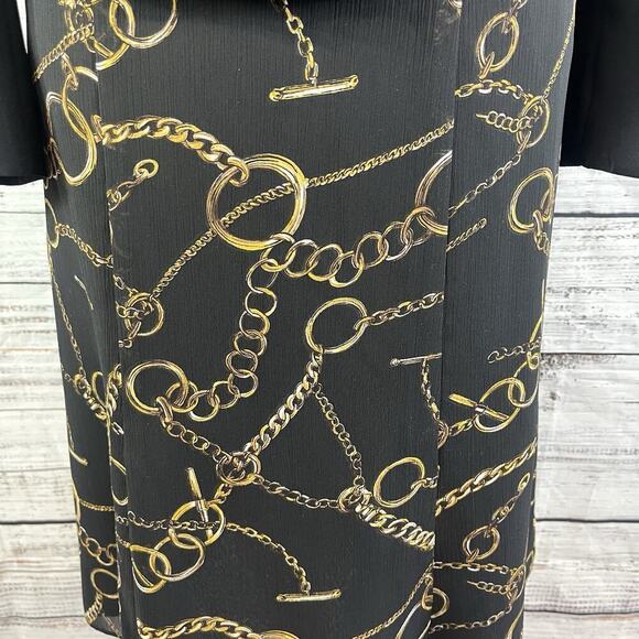 Evan Picone 3pc Skirt Suit size 8 Blazer Scarf Black Gold Equestrian Career - Picture 8 of 15